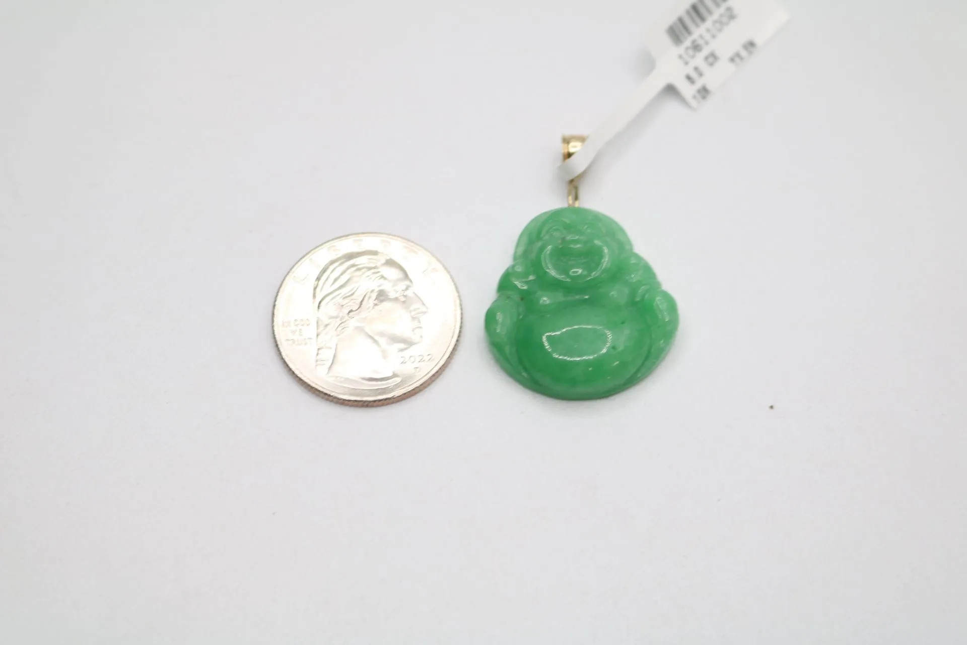 10K Yellow Gold Buddha Jade Charm (7.7 Grams)