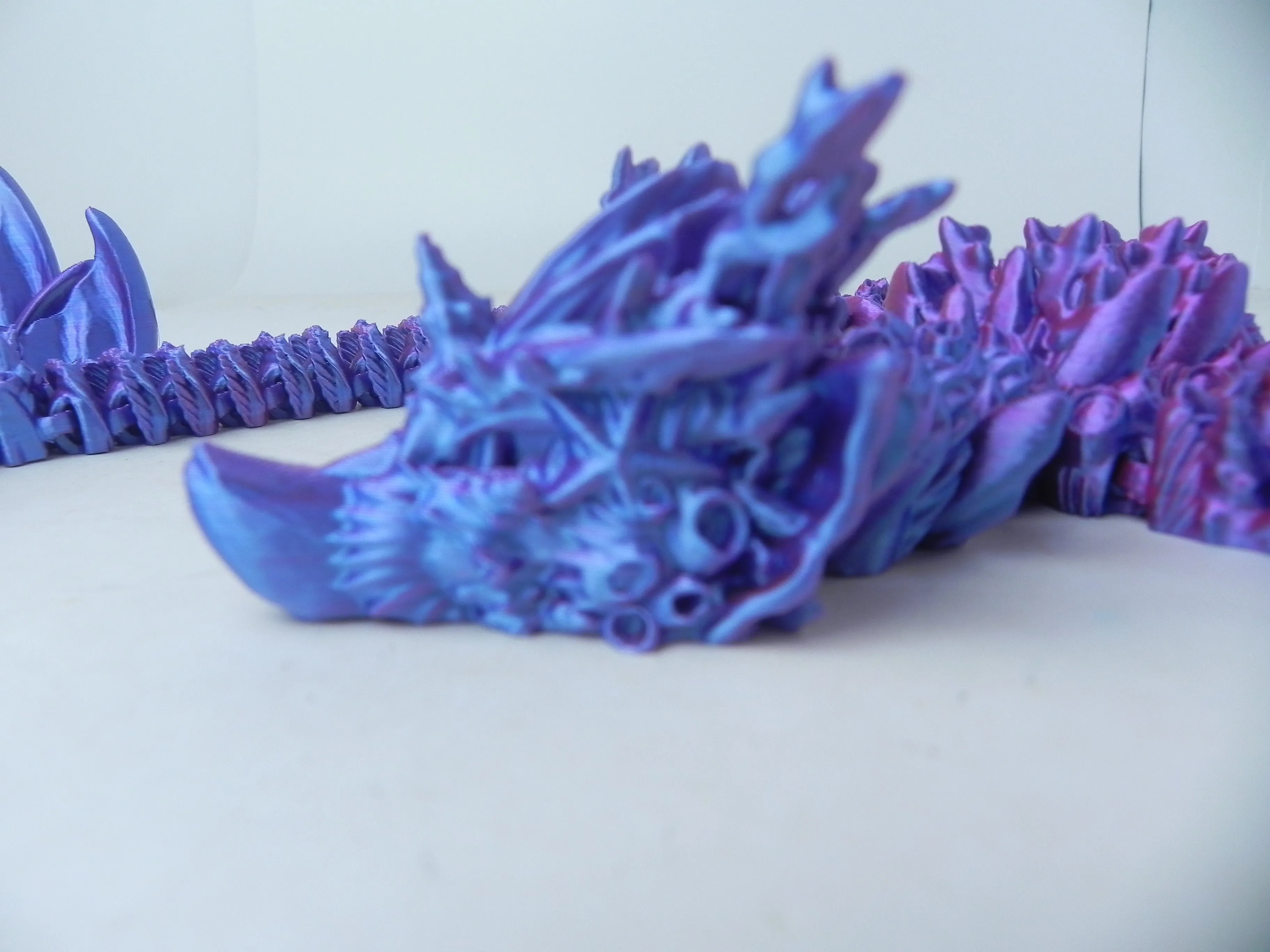 18" Purple and Pink Coral Dragon Fidget 3D Printed Articulated Dragon