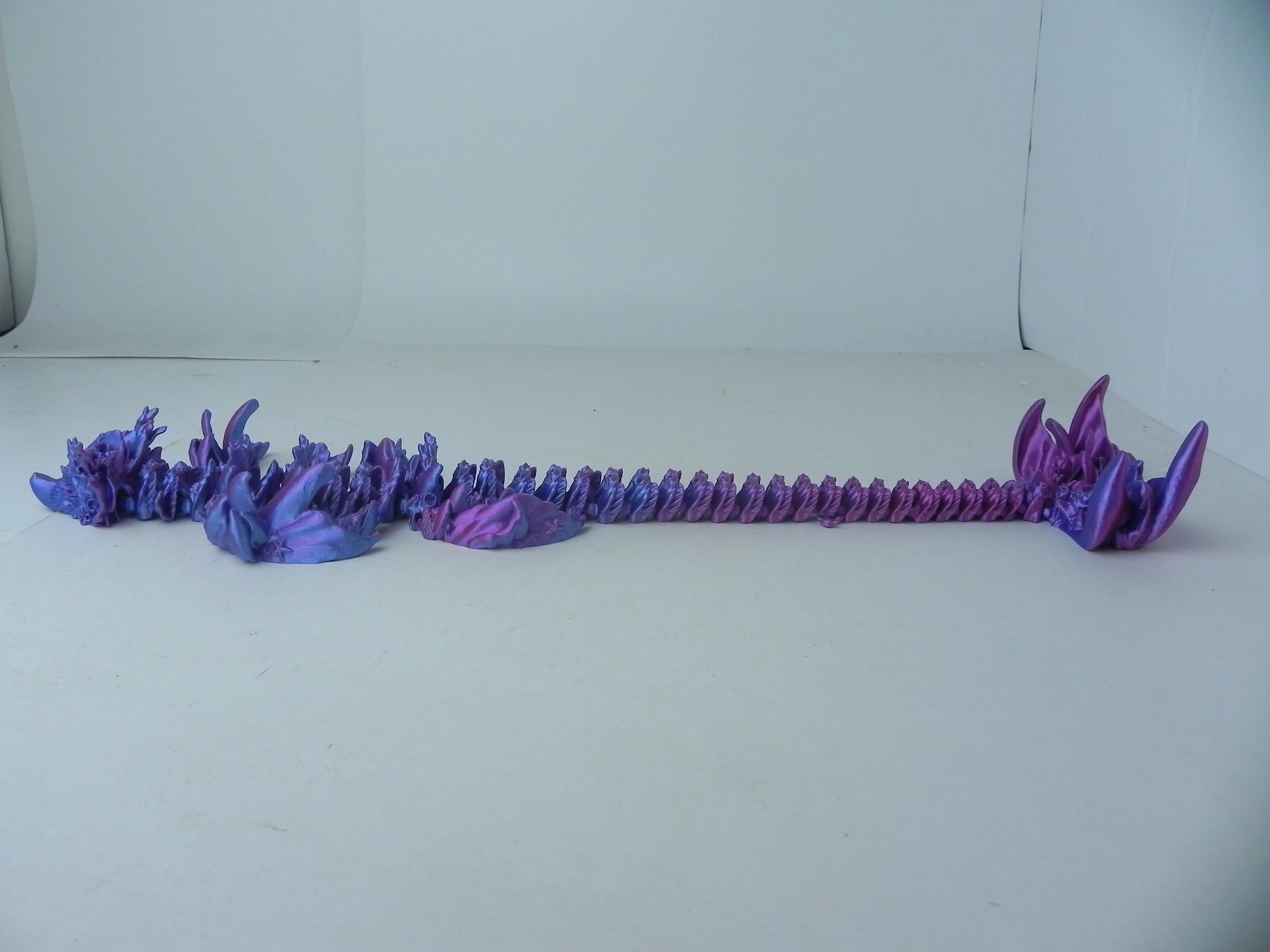 18" Purple and Pink Coral Dragon Fidget 3D Printed Articulated Dragon