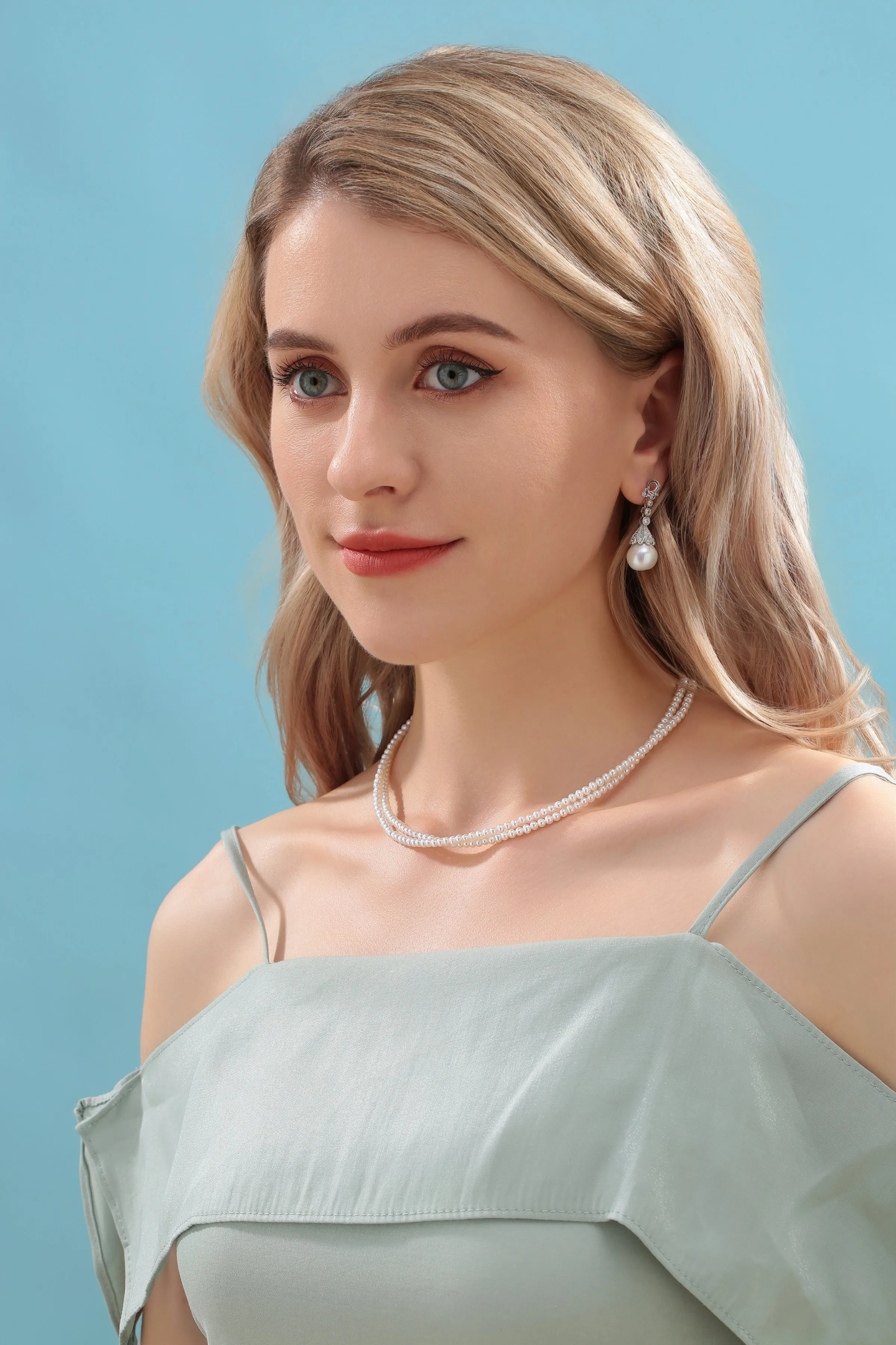 3-4mm Dainty White Freshwater Pearl Dual Strand Necklace