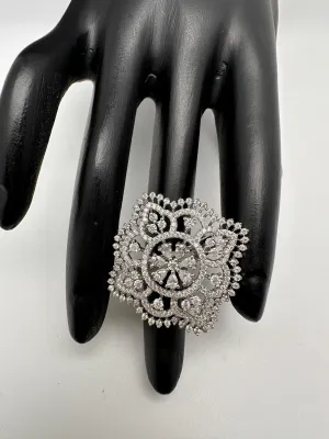 AD  Adjustable Color Stone Cocktail lRing