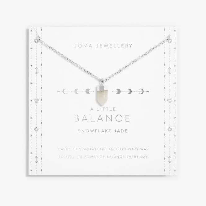 Affirmation Crystal Balance Snowflake Jade Silver 46cm   5cm Necklace 6147