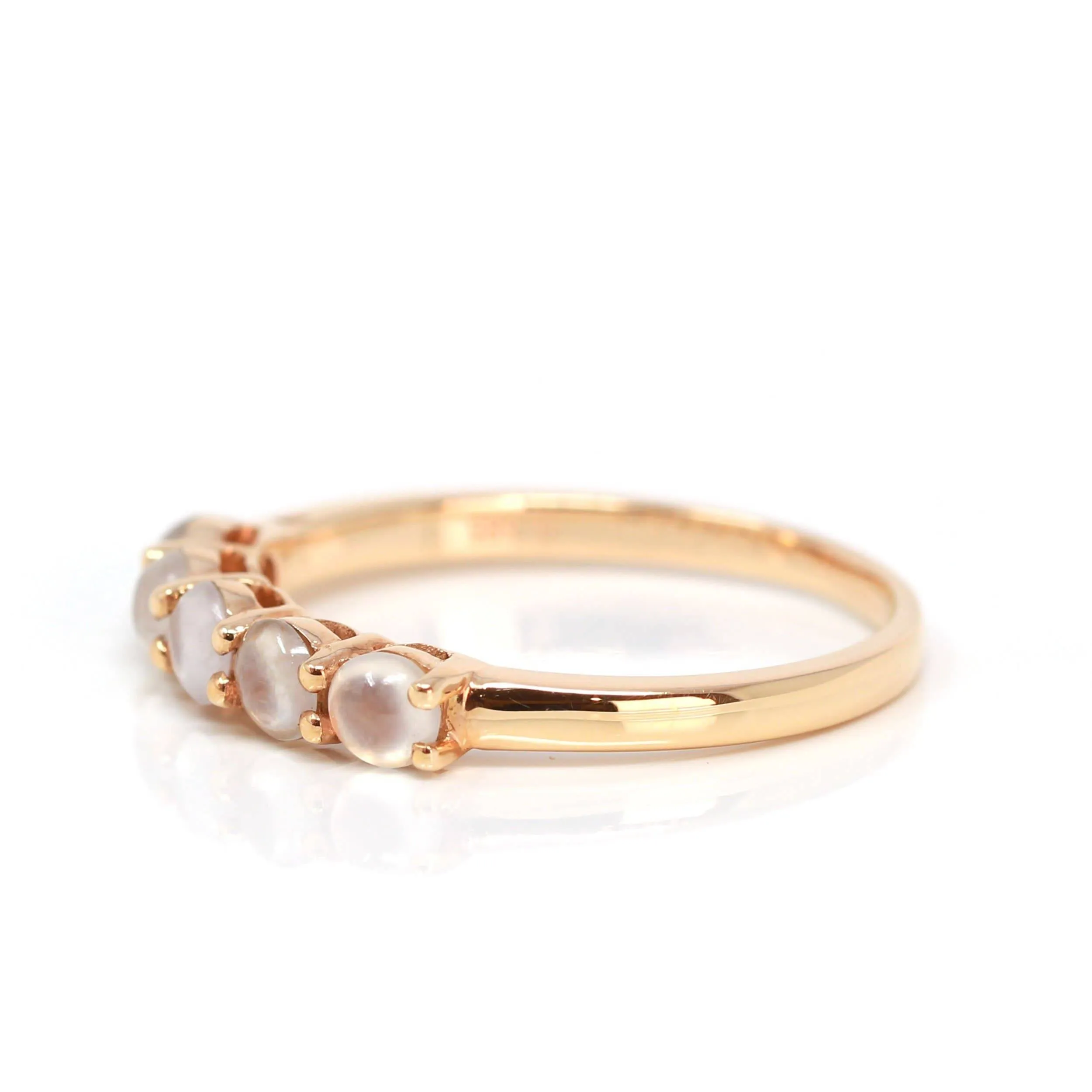 Baikalla "5 Stone Anniversary" 18k Rose Gold Natural Ice Jadeite Band