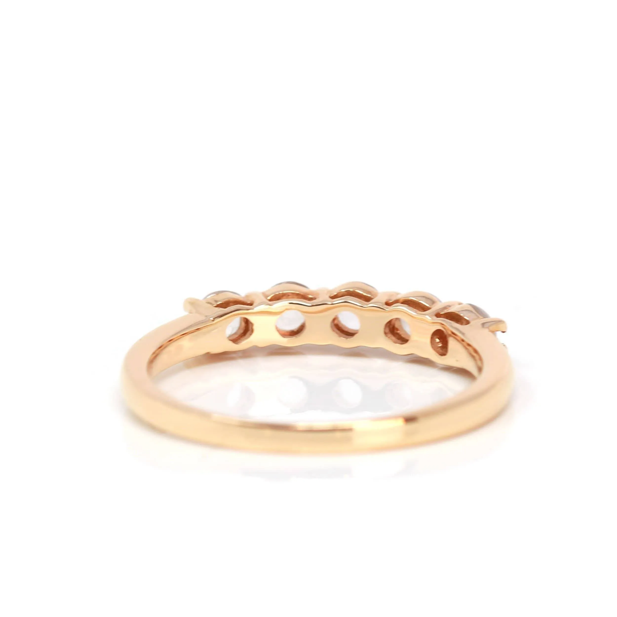 Baikalla "5 Stone Anniversary" 18k Rose Gold Natural Ice Jadeite Band