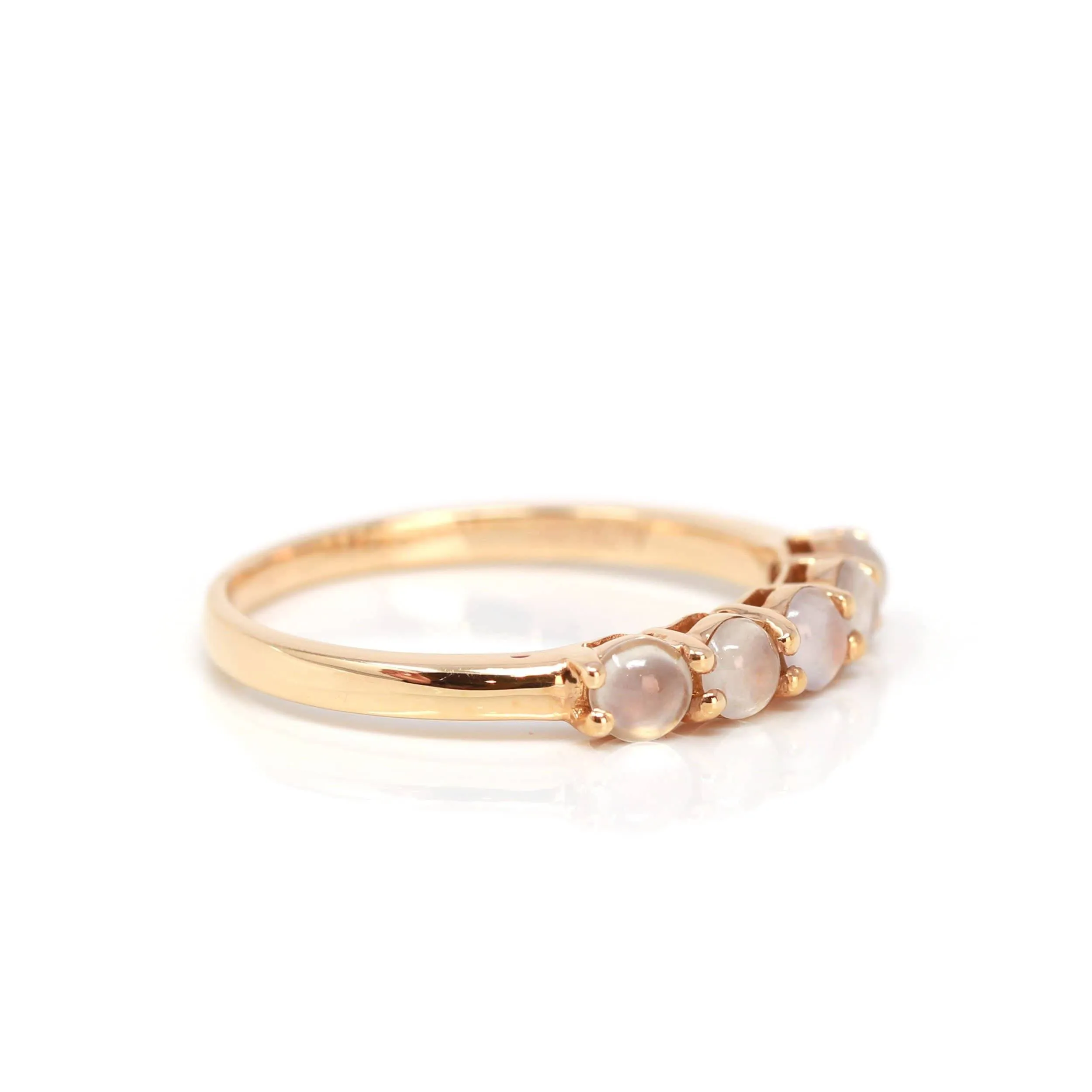 Baikalla "5 Stone Anniversary" 18k Rose Gold Natural Ice Jadeite Band