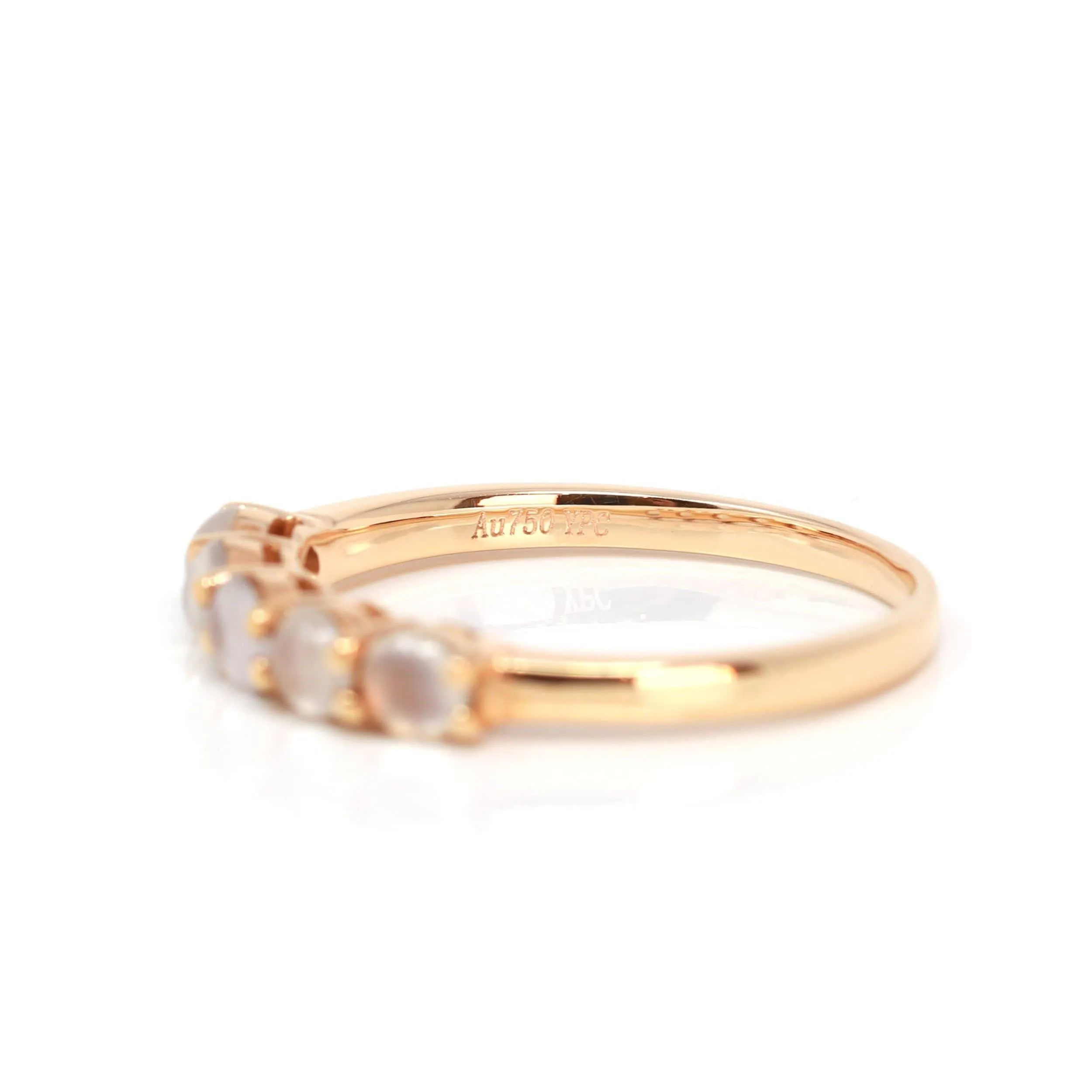 Baikalla "5 Stone Anniversary" 18k Rose Gold Natural Ice Jadeite Band