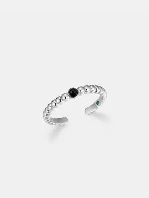 Beaded Black Onyx Ring