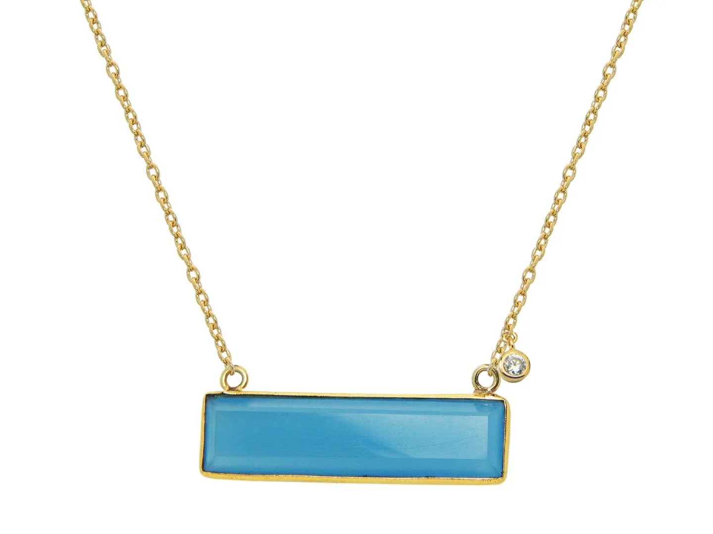 Blue Jade Slice Necklace