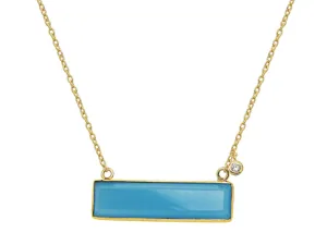 Blue Jade Slice Necklace