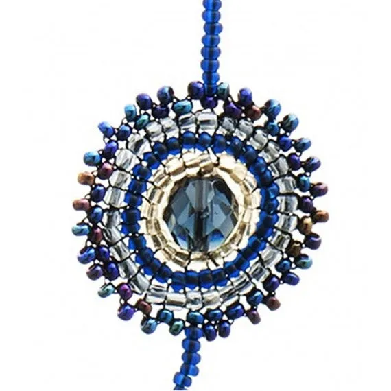 Blue Midnight Olmec Beaded Necklace