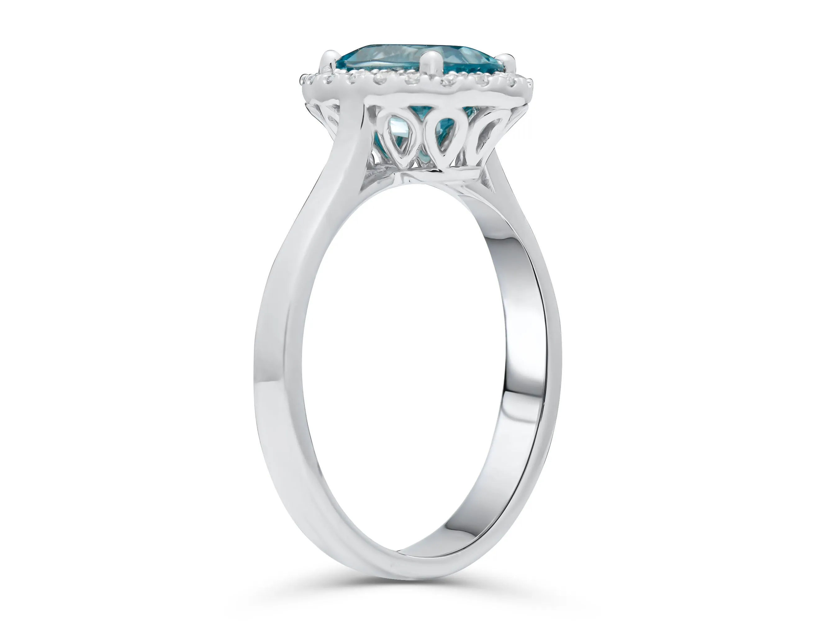 Blue Zircon Oval Cut Water Ring