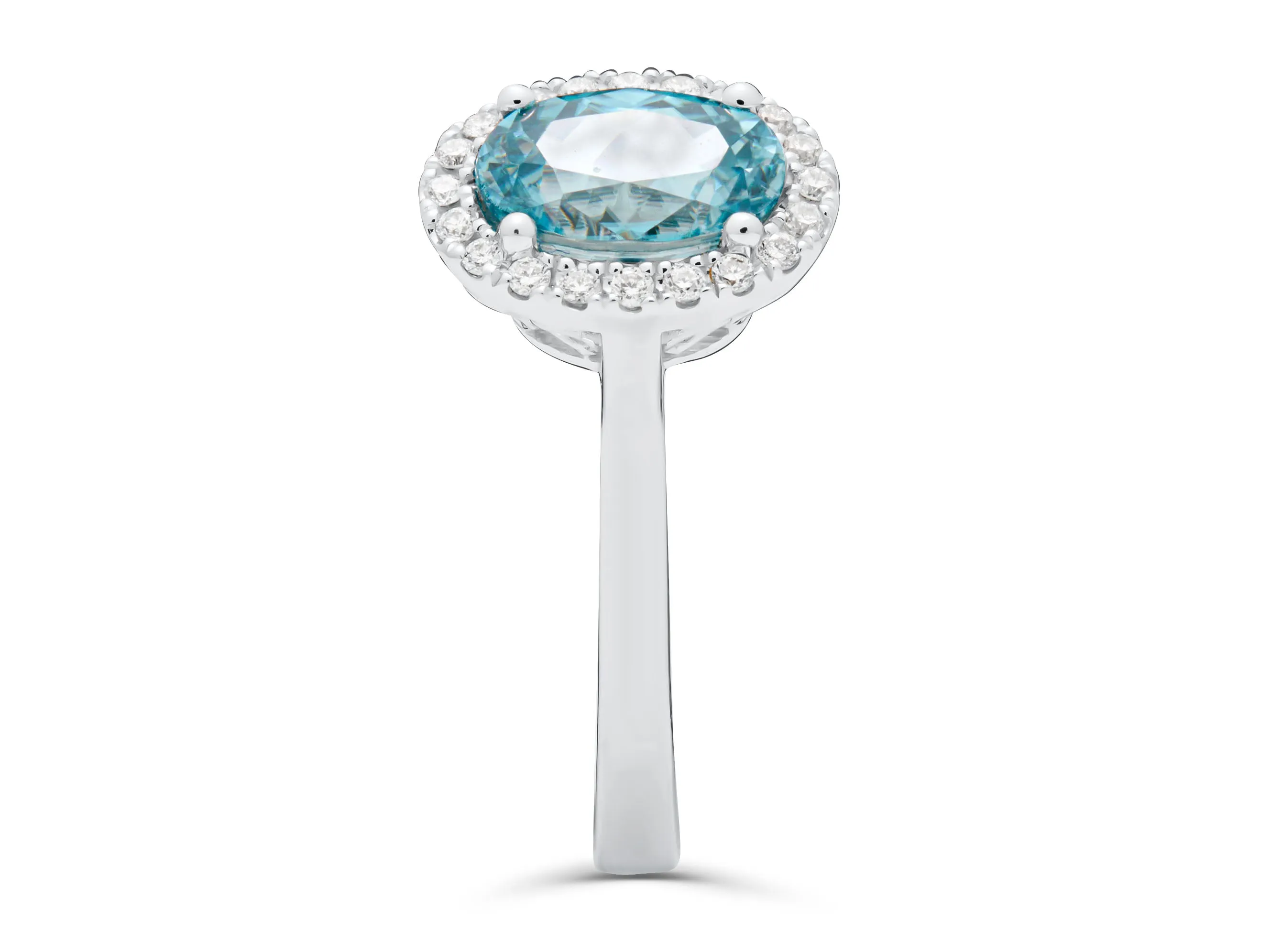 Blue Zircon Oval Cut Water Ring