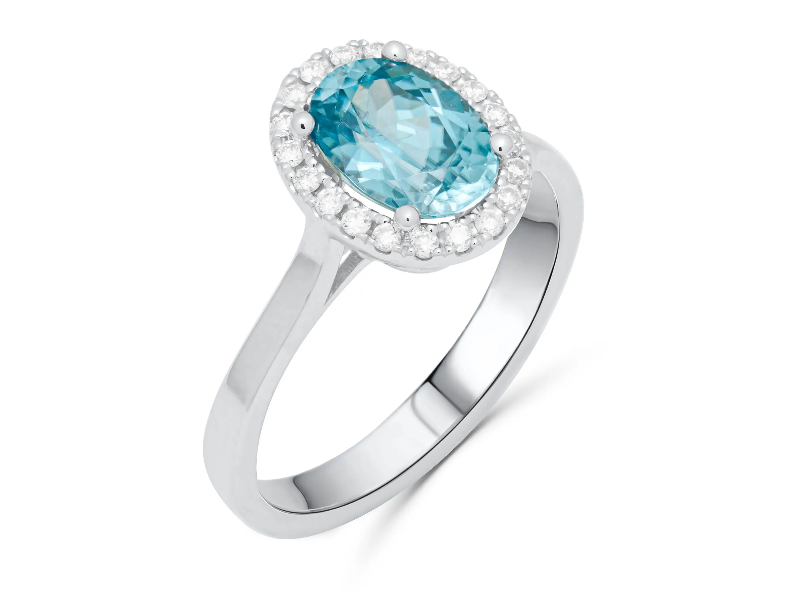 Blue Zircon Oval Cut Water Ring