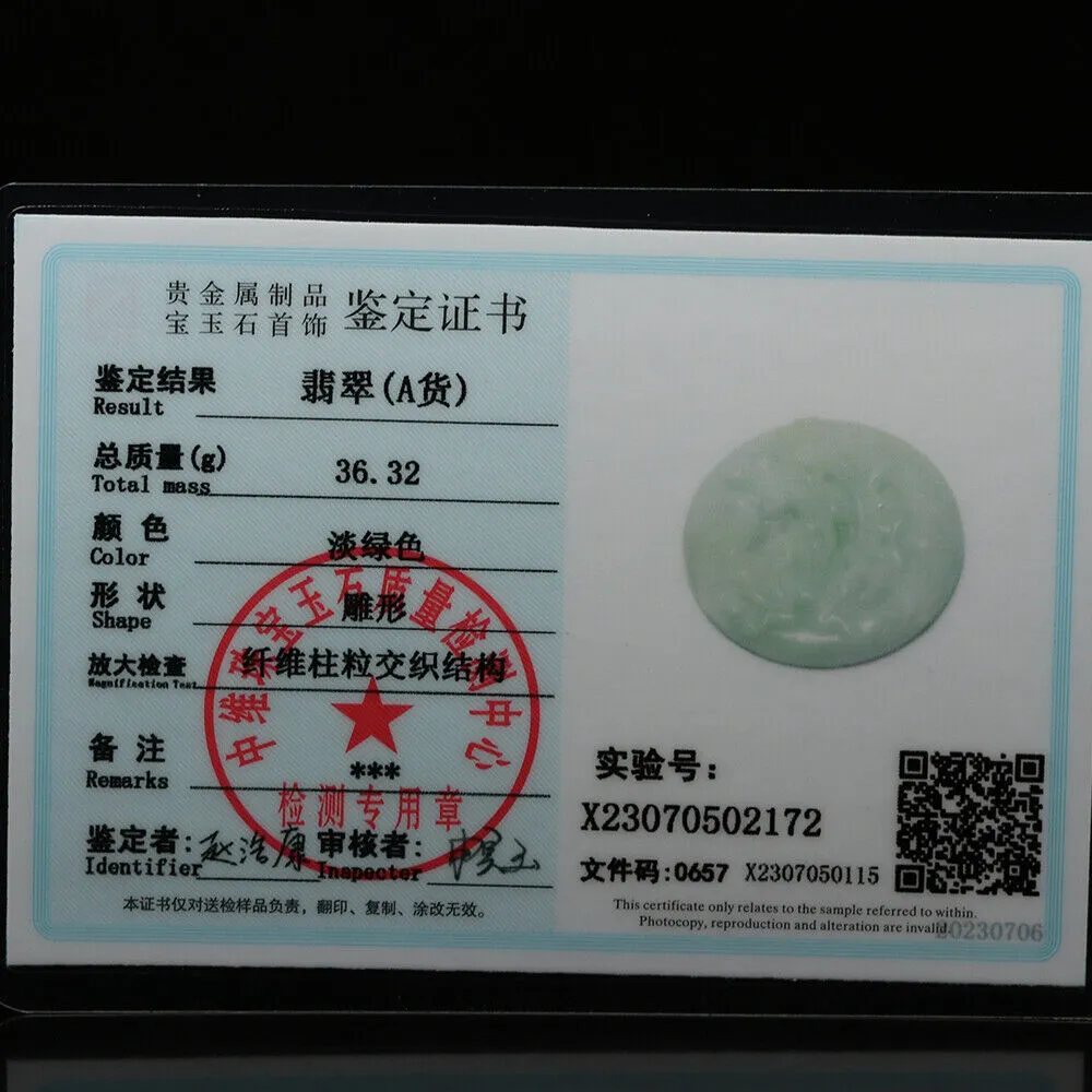 Certified Grade A Green Natural Jadeite Jade Pendant Handmade Birds Flower Necklace
