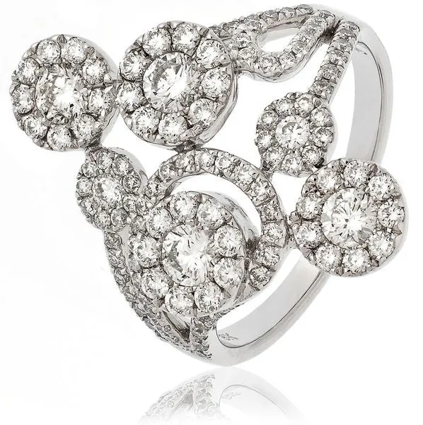 Classic Cocktail Cluster Ring 1.45ct