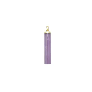 Cylinder Purple Jade Pendant (14K)