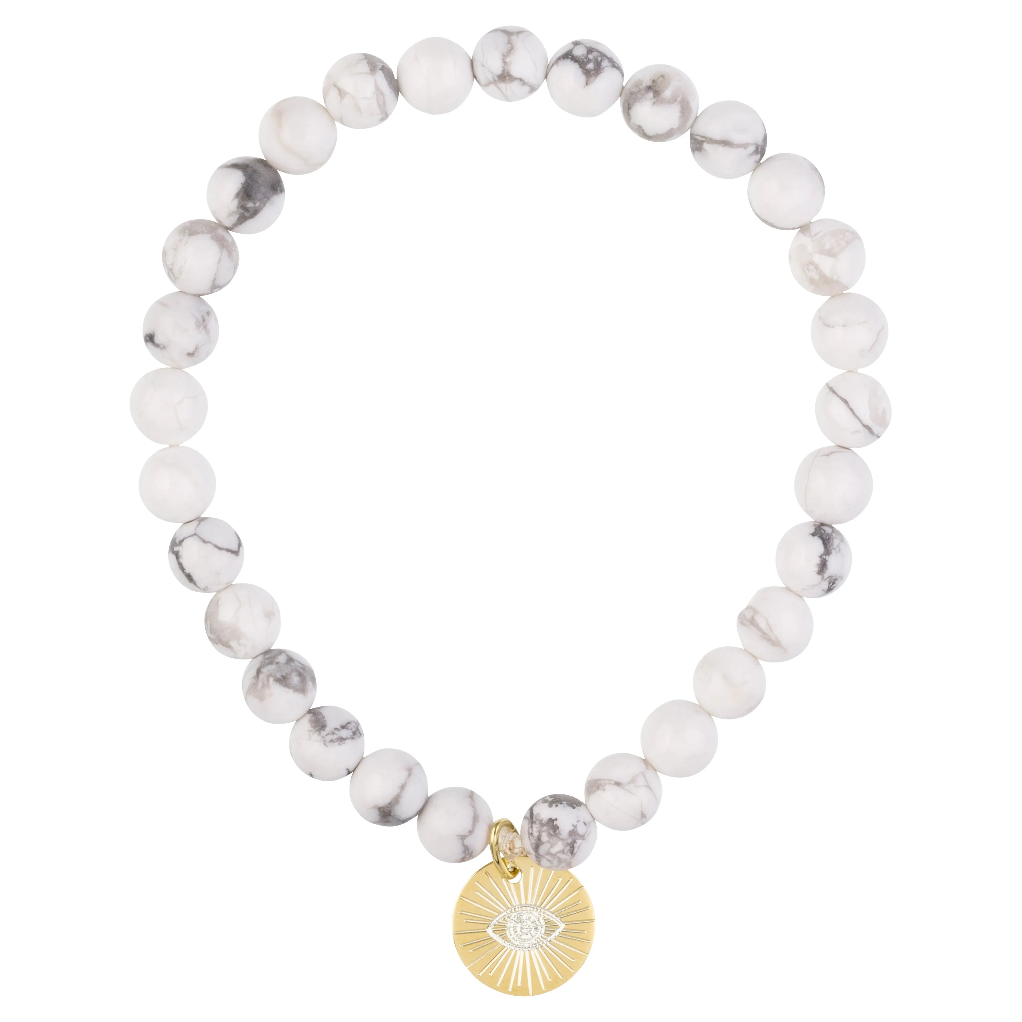 Eye of Providence & Protection Gemstone Bracelet - Gold / Black