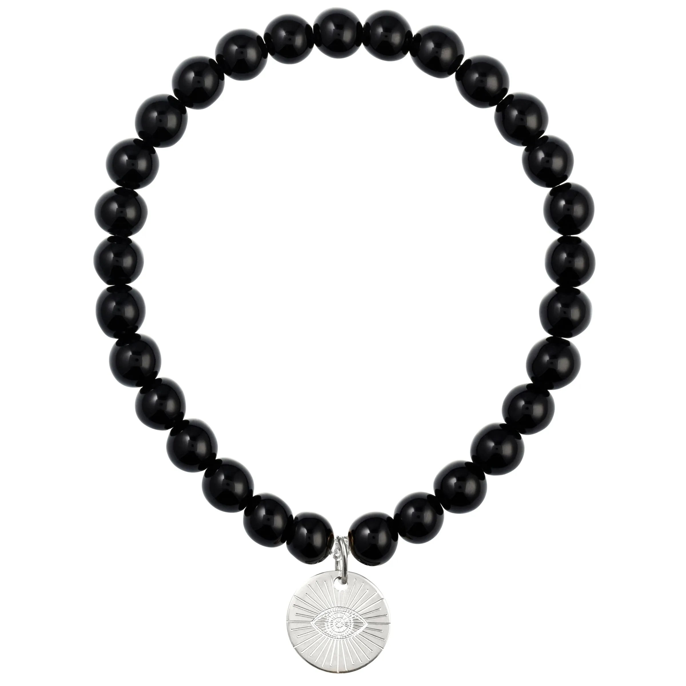 Eye of Providence & Protection Gemstone Bracelet - Gold / Black
