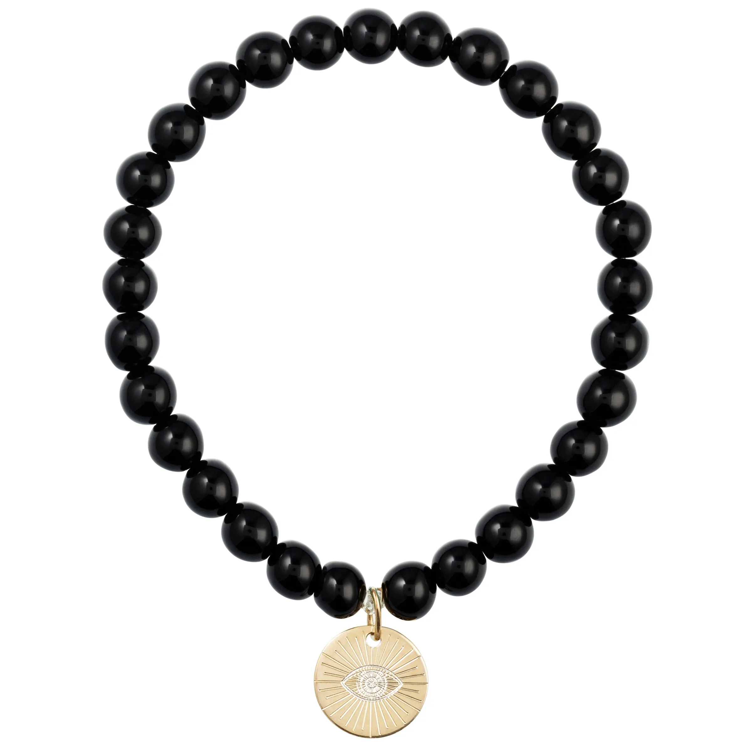 Eye of Providence & Protection Gemstone Bracelet - Gold / Black