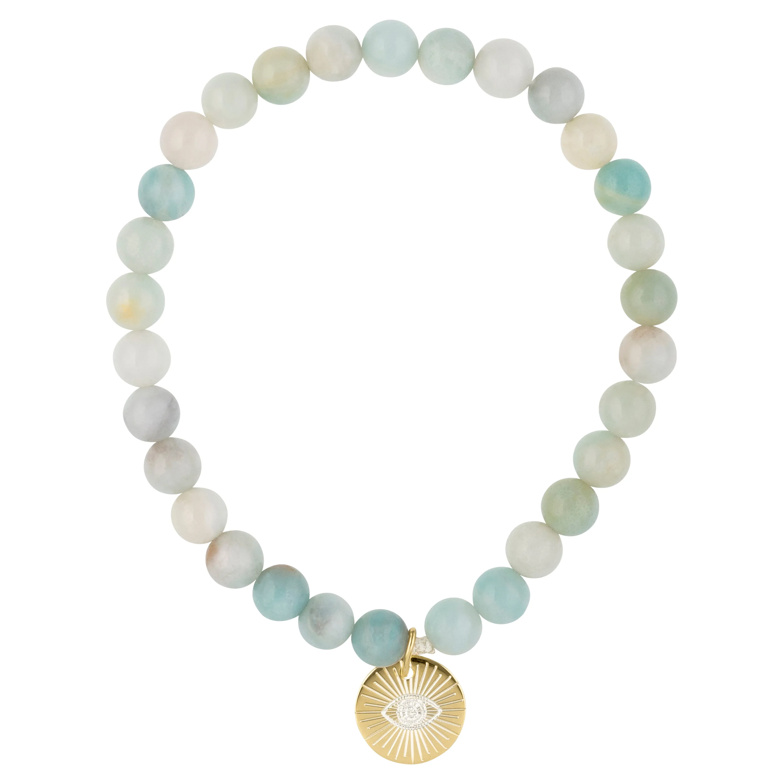 Eye of Providence & Protection Gemstone Bracelet - Gold / Black