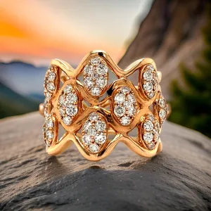 Fashionista 1.35 cttw 18K Rose Gold Diamond Ring 04073