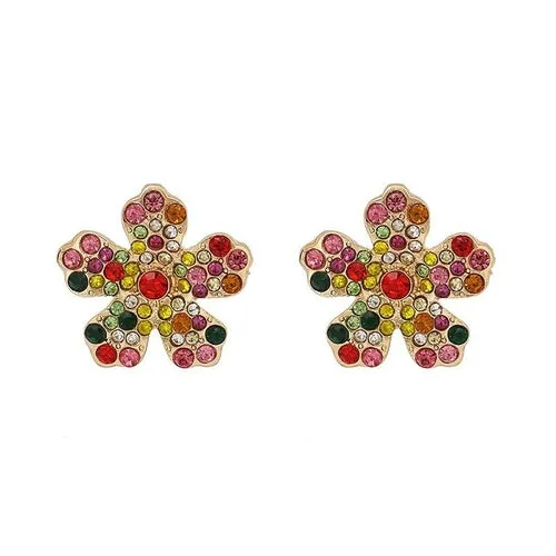 Flower Stud Gem Earrings