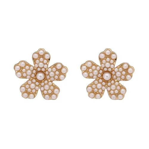 Flower Stud Gem Earrings