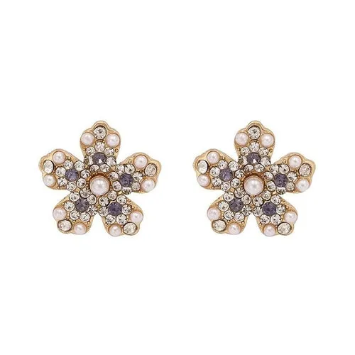 Flower Stud Gem Earrings