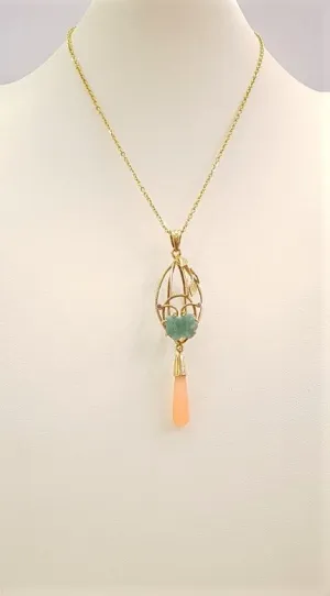 Gazebo Terra Firma Pendant with Green Jade Butterflly