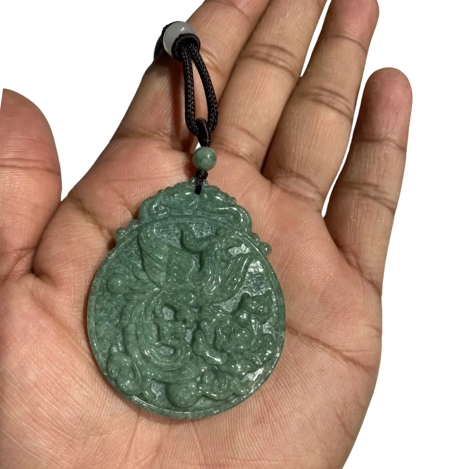 Genuine Natural Dragon Jadeite Necklace