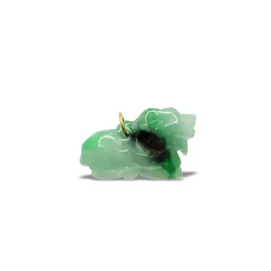 Goat Zodiac Sign Jade Pendant (14K)