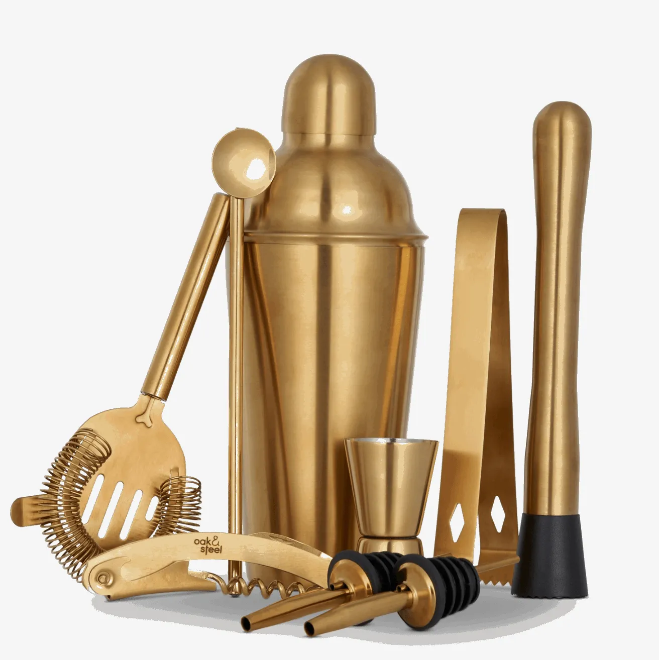 Gold 10 Piece Cocktail Bar Tools Set