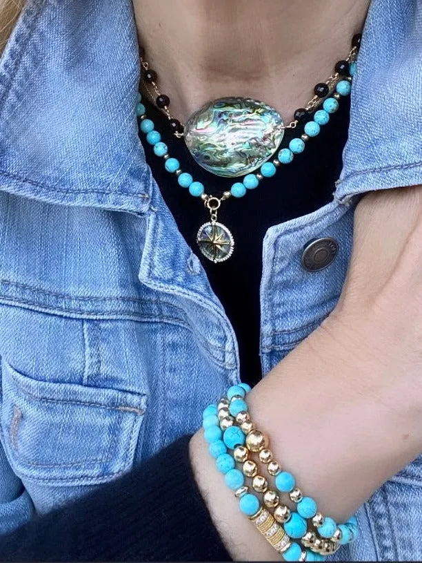 Gold Beads with Howlite