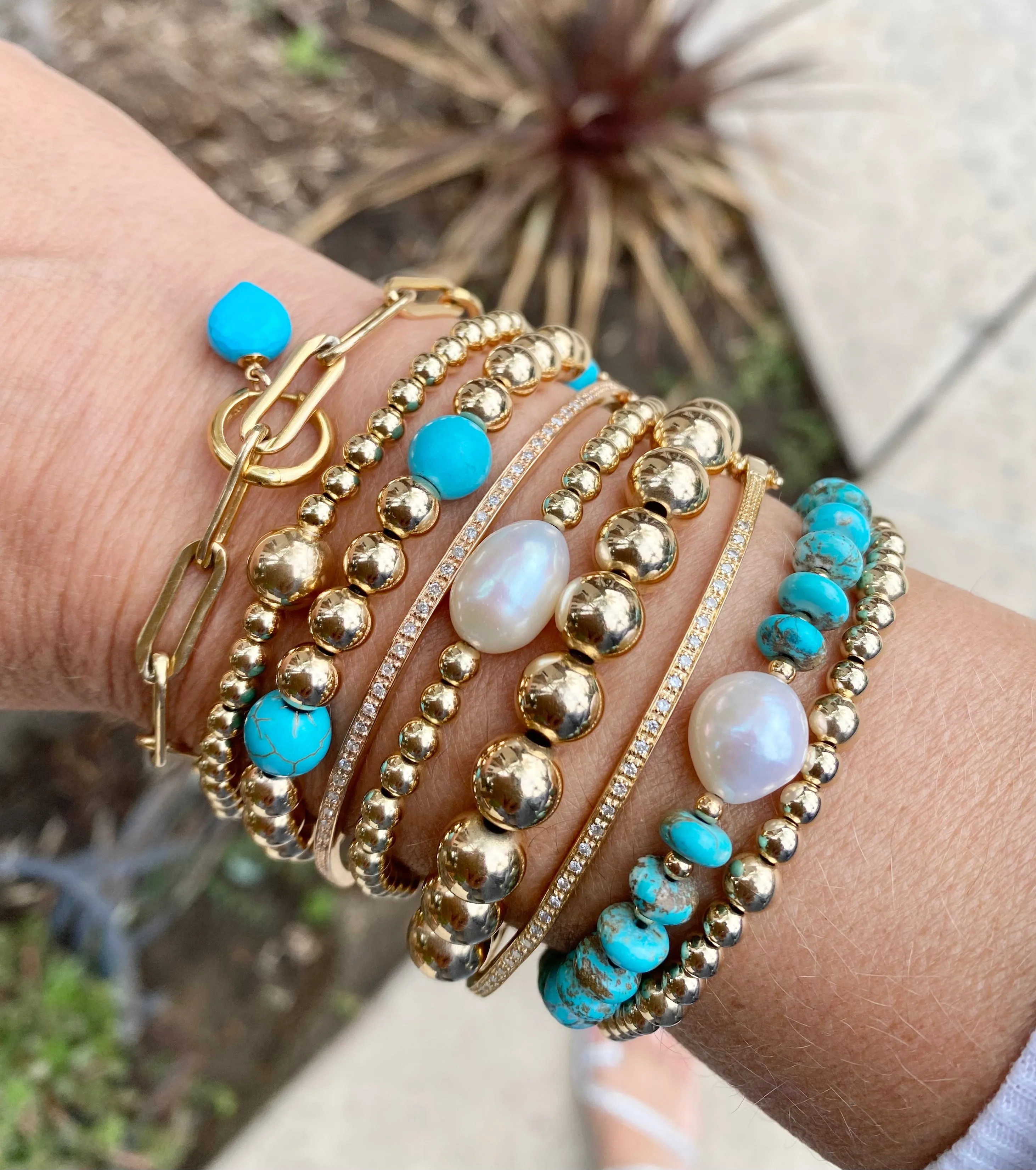Gold Beads with Howlite