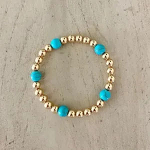 Gold Beads with Howlite
