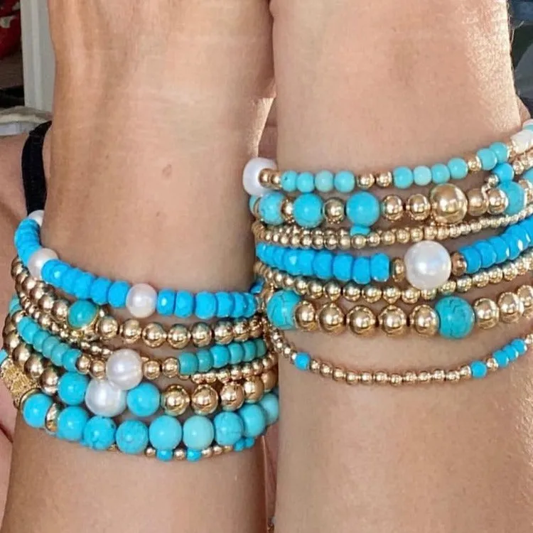 Gold Beads with Howlite