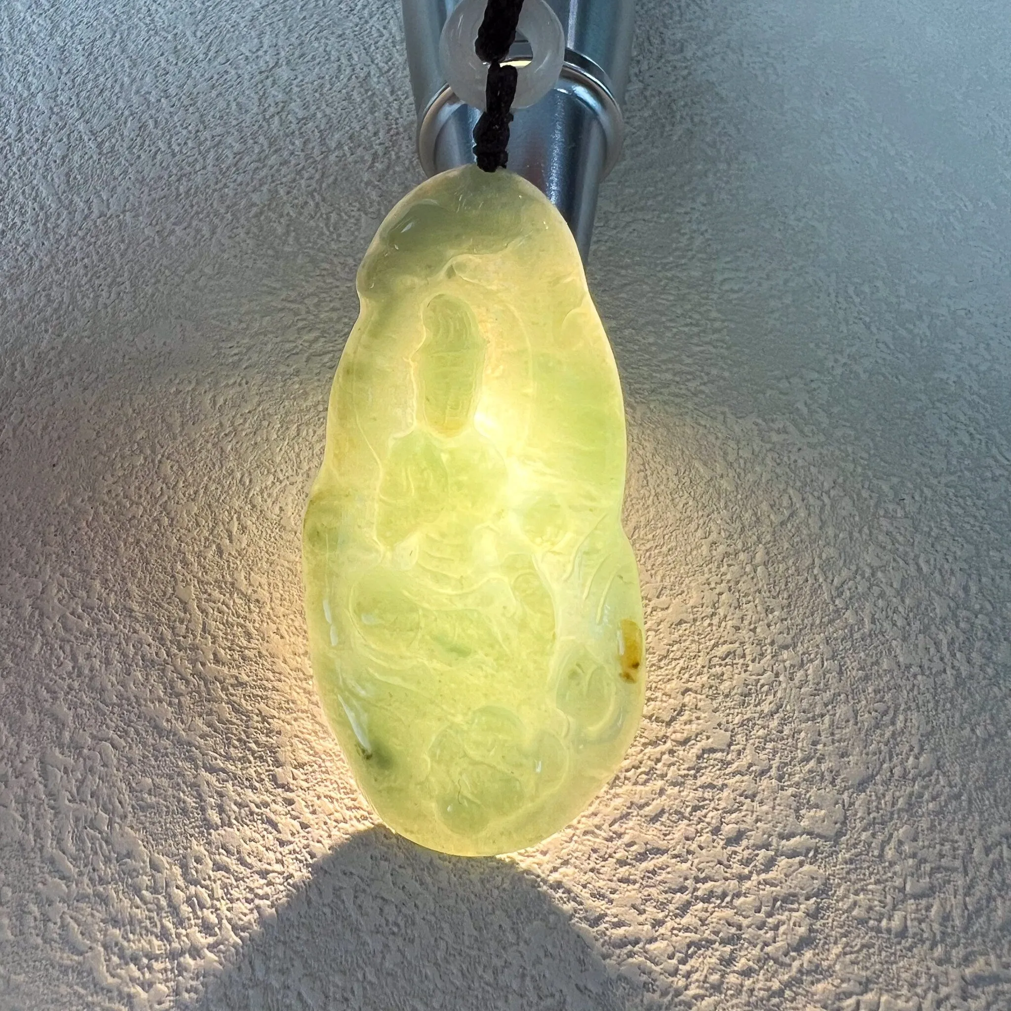 Green Jadeite Jade Guan Yin Avalokiteshvara, 观音, Hand Carved Pendant Necklace, BGC-1122-0027600