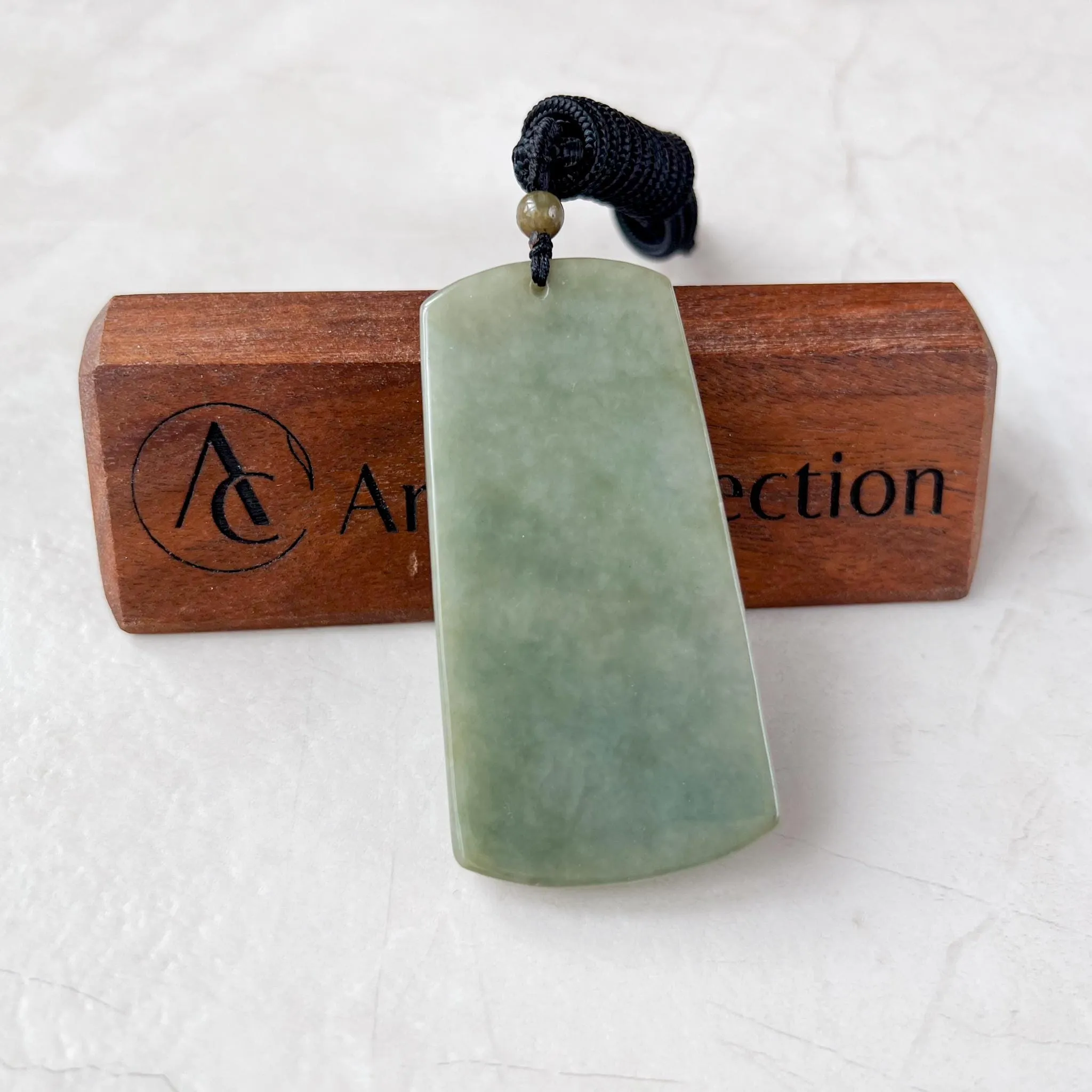 Green Jadeite Jade Guan Yu Guan Gong Carved Pendant Necklace, YJ-1122-0288534
