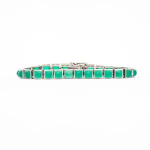 Green Onyx Small Tile Tennis Bracelet