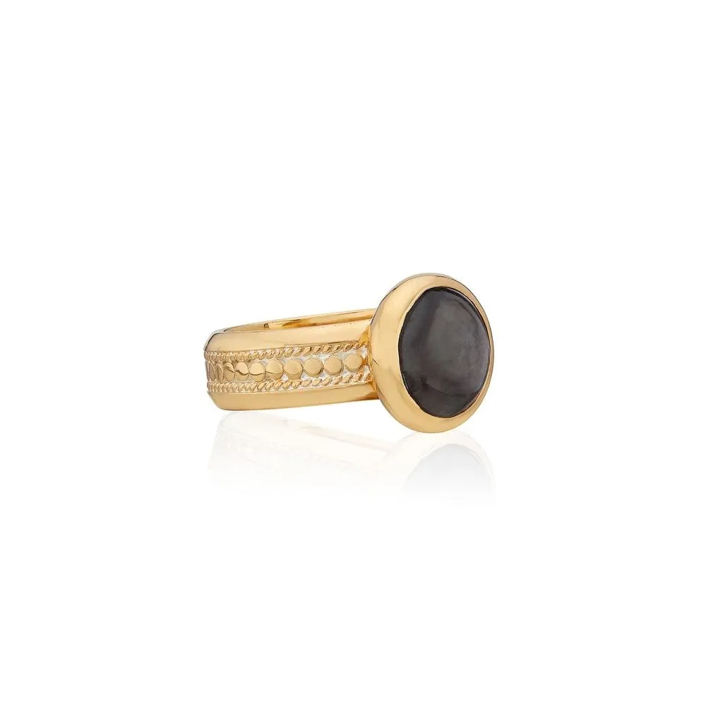 Grey Sapphire Cocktail Ring, Size N 1/2 - Gold - RG10215-GGS