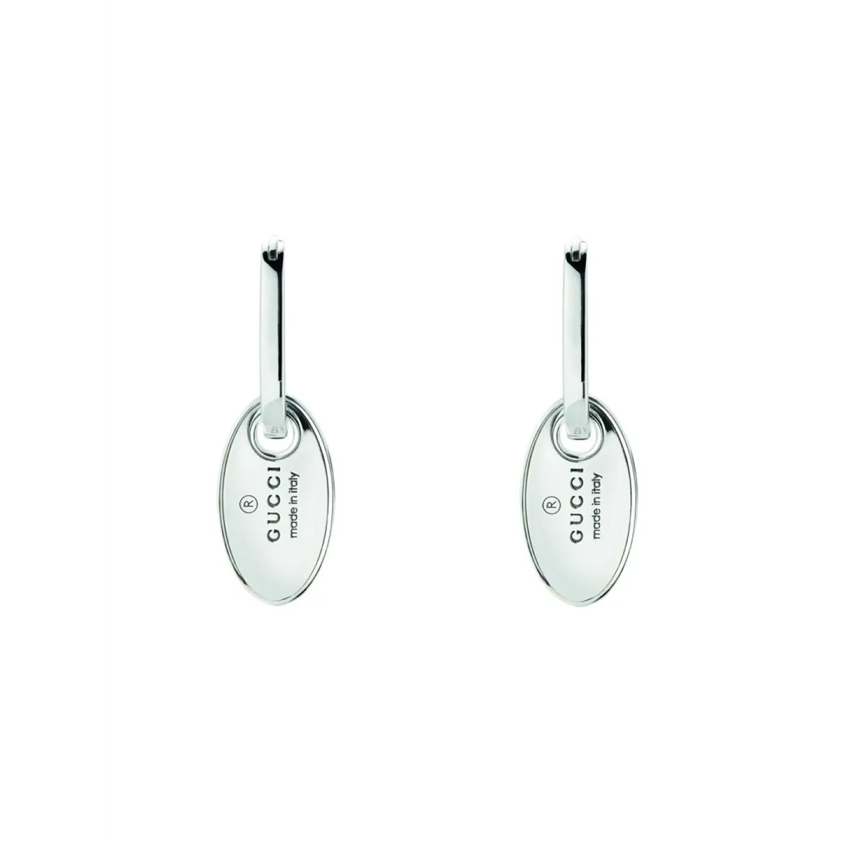 Gucci Sterling Silver Trademark Drop Earrings