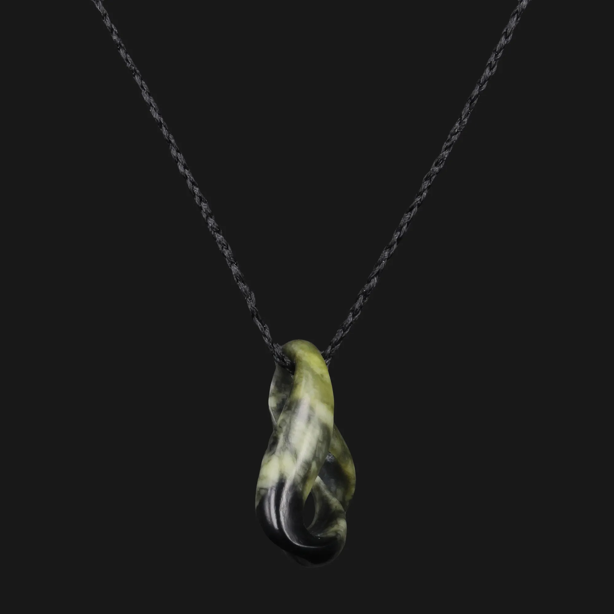 Handmade Green Jade Mobius Necklace Symbol of Eternity and Circle of Life, Unique Geometric Design, Perfect for Expressing Individual Style