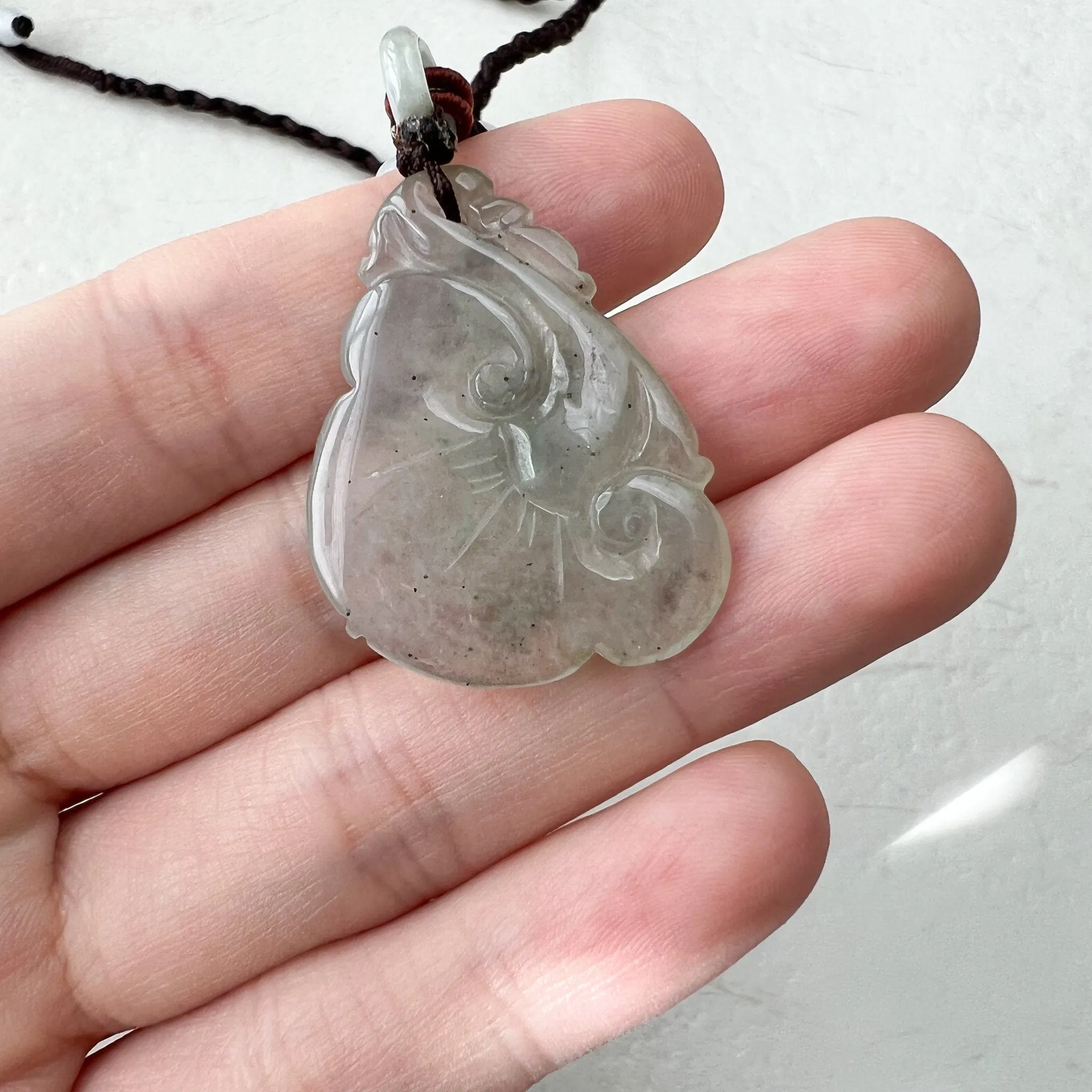 Jade Ruyi, Lucky Pendant, Icy Jadeite Jade Translucent Hand Carved Necklace, YW-0110-1646979591
