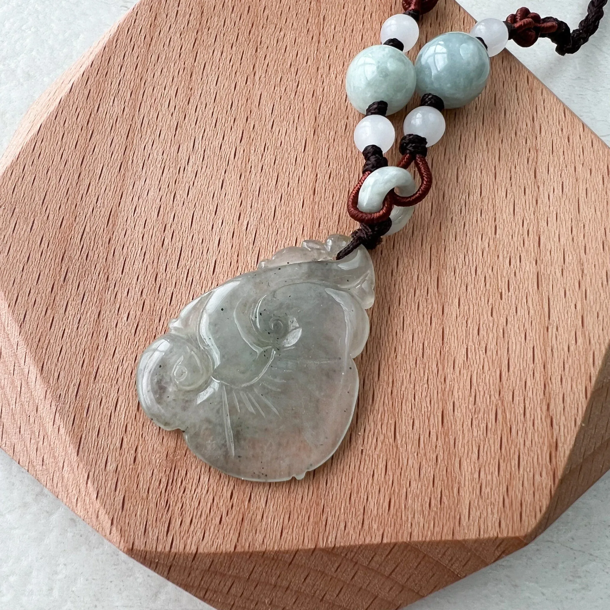 Jade Ruyi, Lucky Pendant, Icy Jadeite Jade Translucent Hand Carved Necklace, YW-0110-1646979591