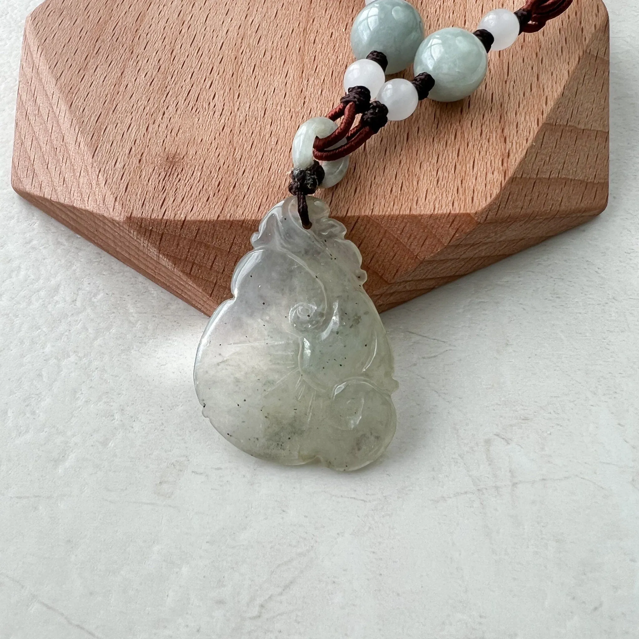 Jade Ruyi, Lucky Pendant, Icy Jadeite Jade Translucent Hand Carved Necklace, YW-0110-1646979591