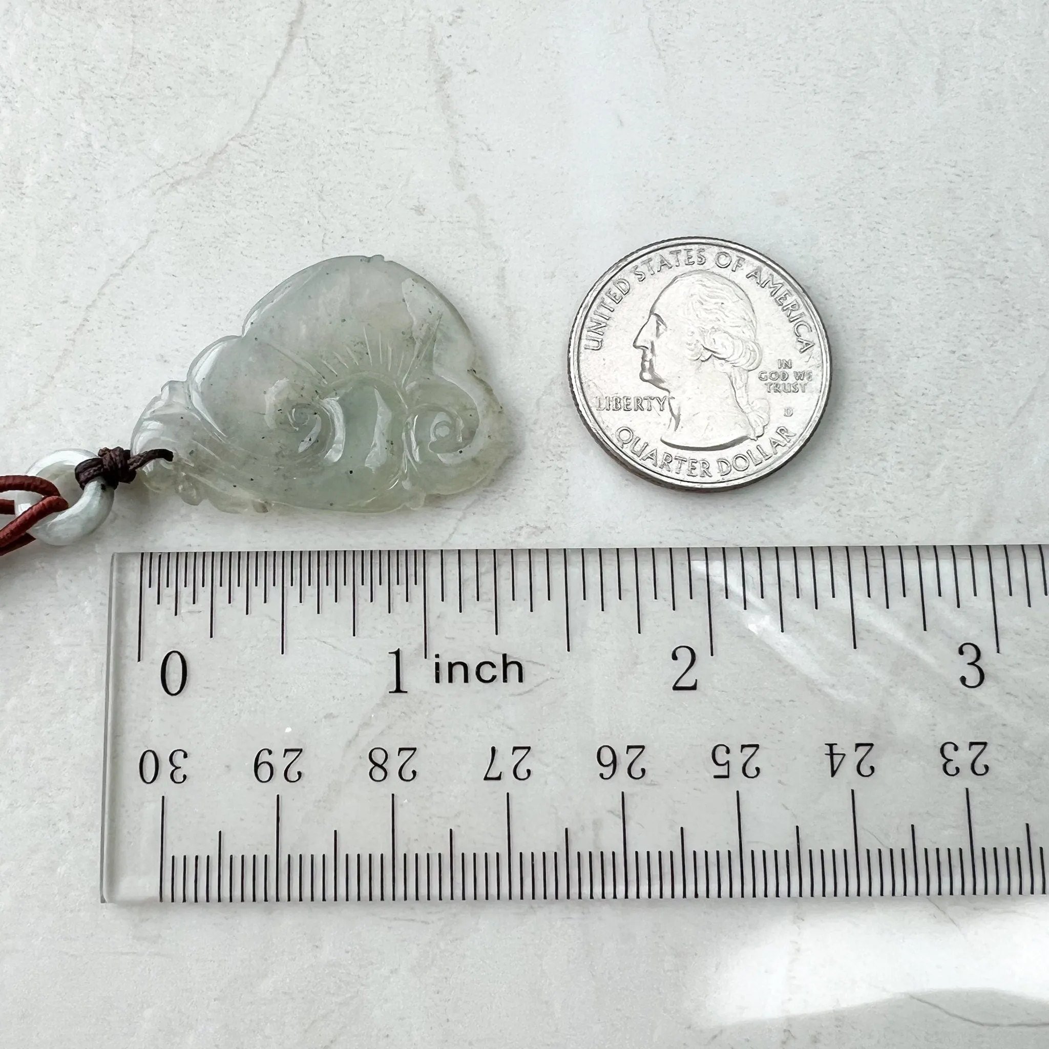 Jade Ruyi, Lucky Pendant, Icy Jadeite Jade Translucent Hand Carved Necklace, YW-0110-1646979591