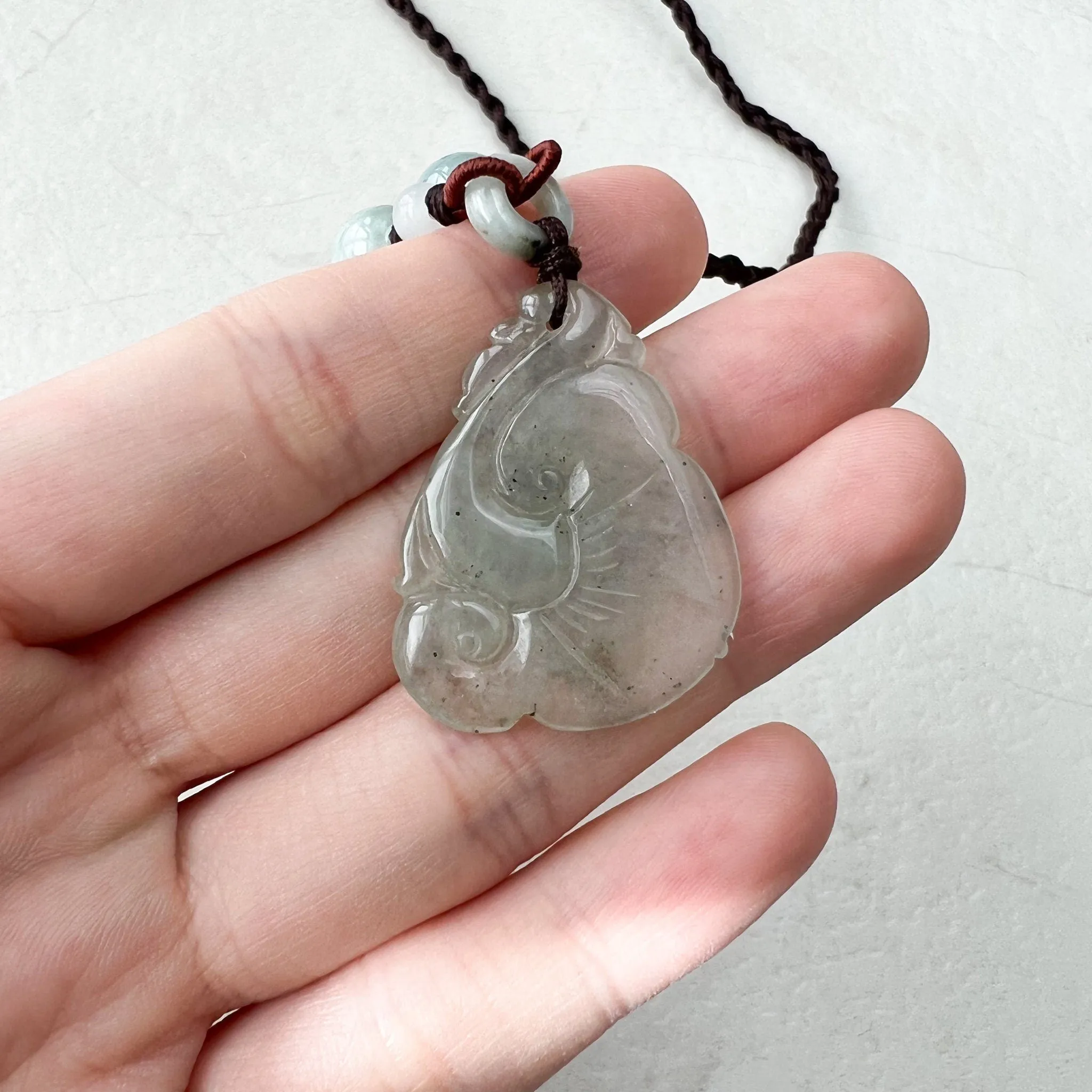 Jade Ruyi, Lucky Pendant, Icy Jadeite Jade Translucent Hand Carved Necklace, YW-0110-1646979591
