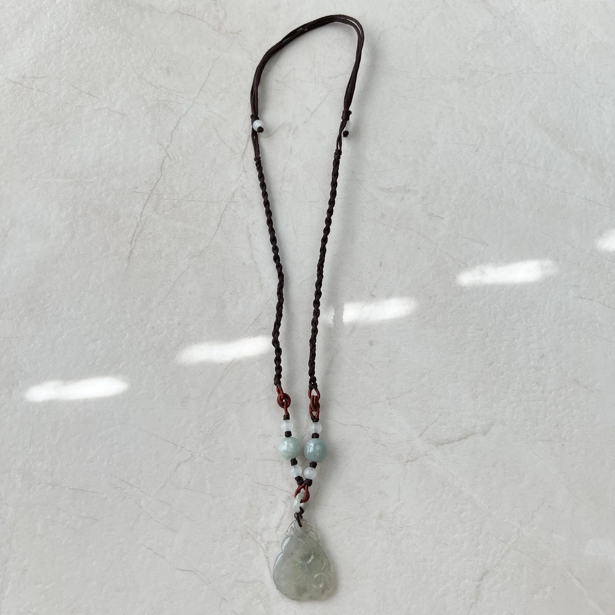 Jade Ruyi, Lucky Pendant, Icy Jadeite Jade Translucent Hand Carved Necklace, YW-0110-1646979591