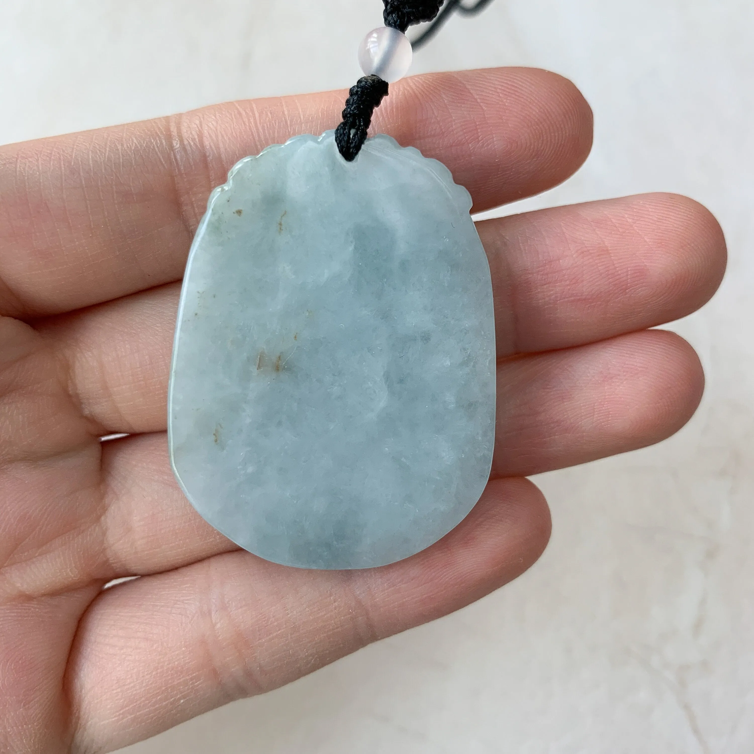 Jadeite Jade Dragon Chinese Zodiac Hand Carved Pendant Necklace, YW-0110-1646799827