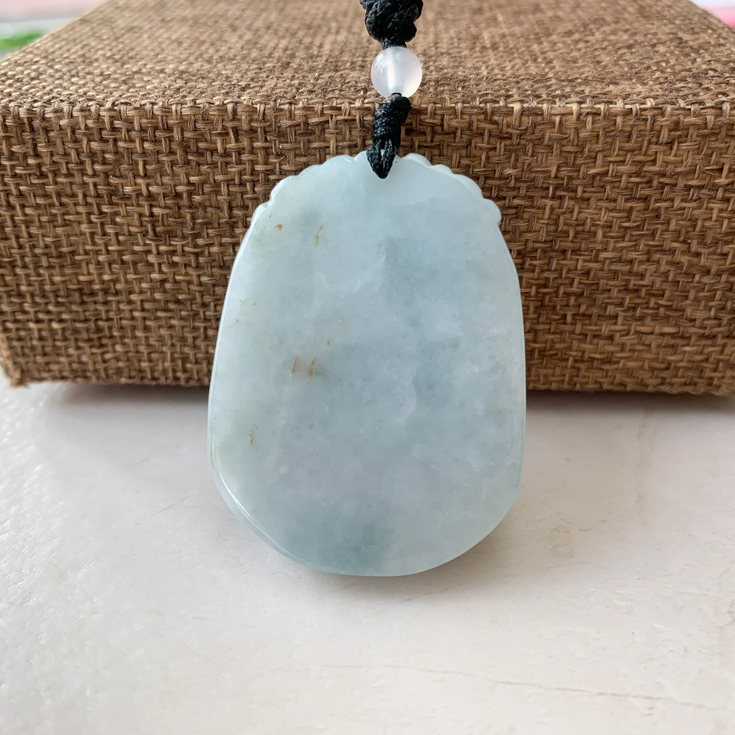 Jadeite Jade Dragon Chinese Zodiac Hand Carved Pendant Necklace, YW-0110-1646799827